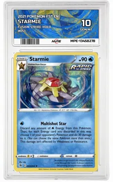 2021 POKEMON FST EN FUSION STRIKE-HOLO #053 STARMIE MPE 10 GEM/MT — graded card up for auction
