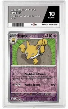 2023 POKEMON SV1 EN SCARLET AND VIOLET-REV HOLO #083 Hypno MPE 10 GEM/MT — graded card up for auction
