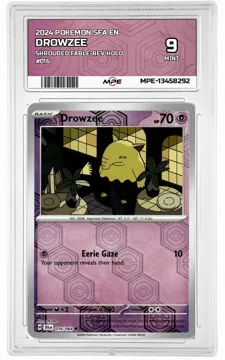 2024 POKEMON SFA EN SHROUDED FABLE-REV HOLO #016 DROWZEE MPE 9 MINT — graded card up for auction