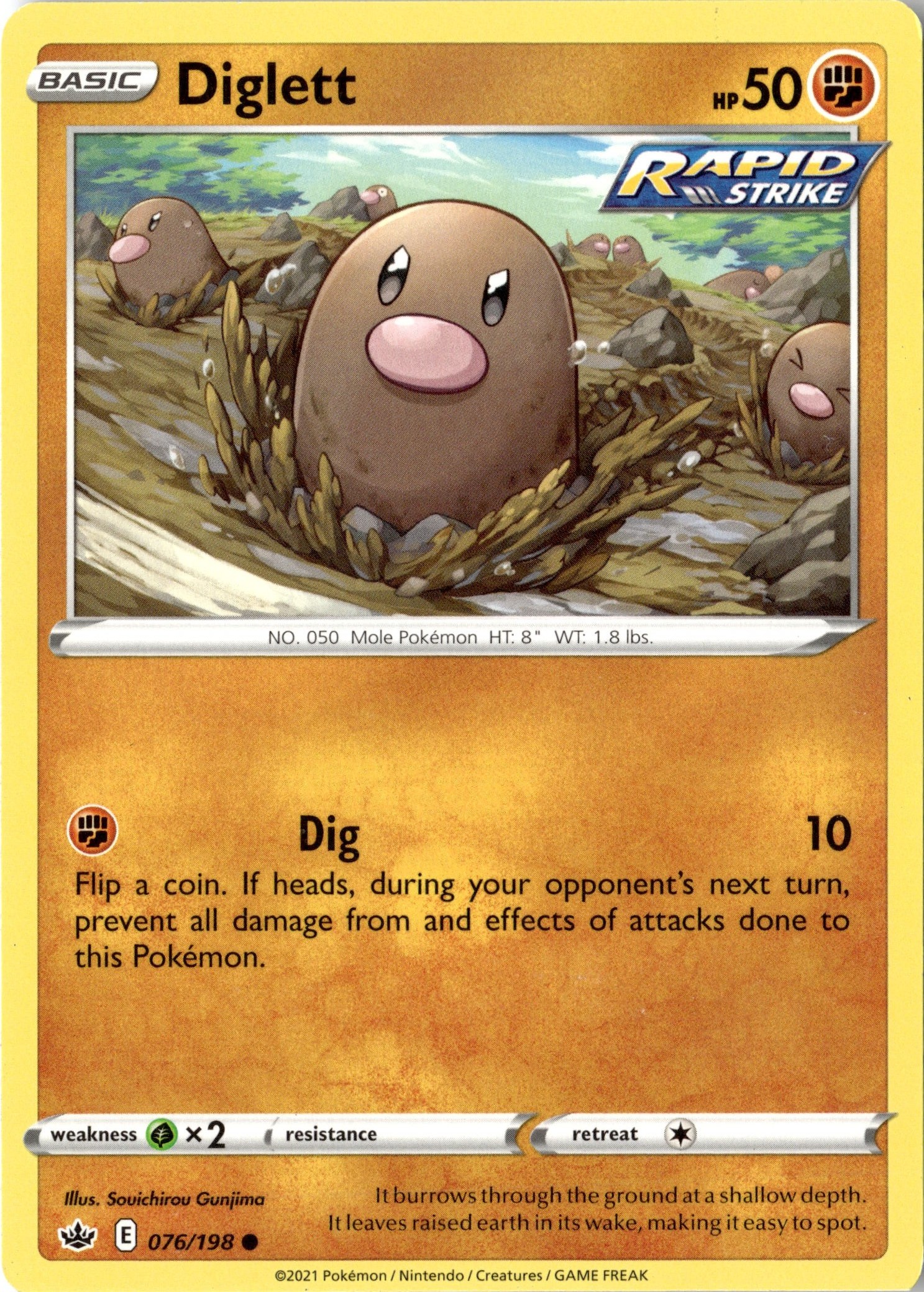2021 Pokemon Cre En Diglett graded slab