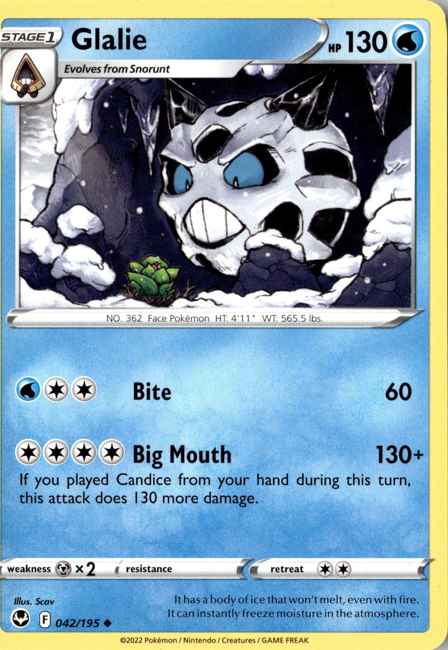 2022 Pokemon Sit En Glalie graded slab