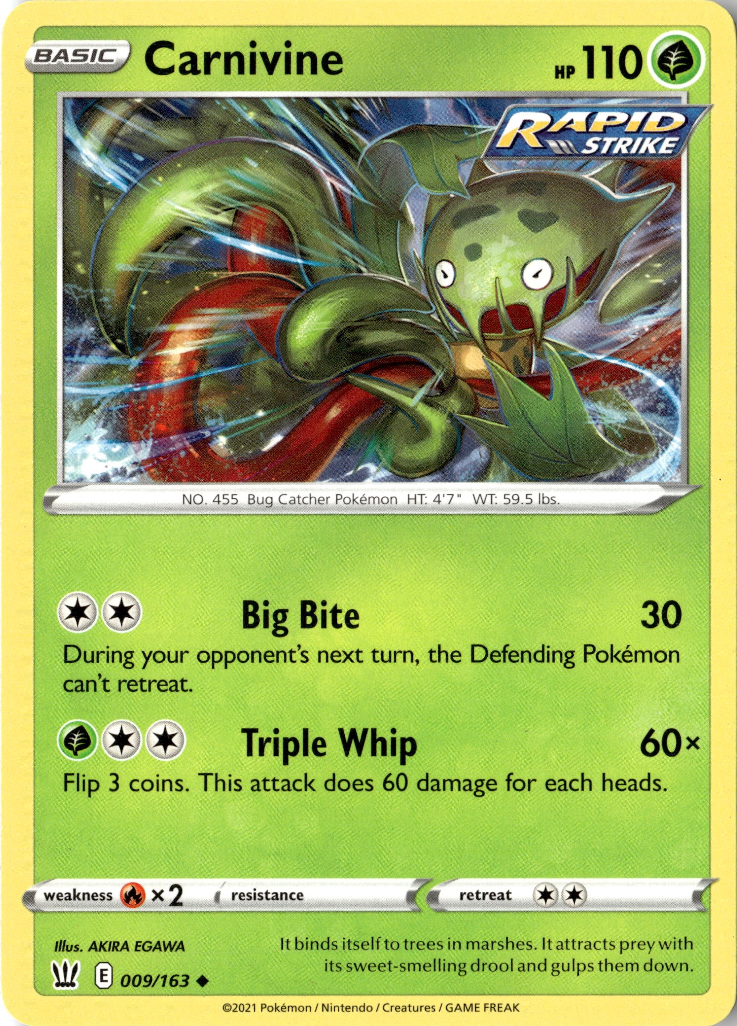2021 Pokemon Bst En Carnivine graded slab