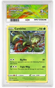 2021 POKEMON BST EN BATTLE STYLES #009 Carnivine MPE 9 MINT — graded card up for auction