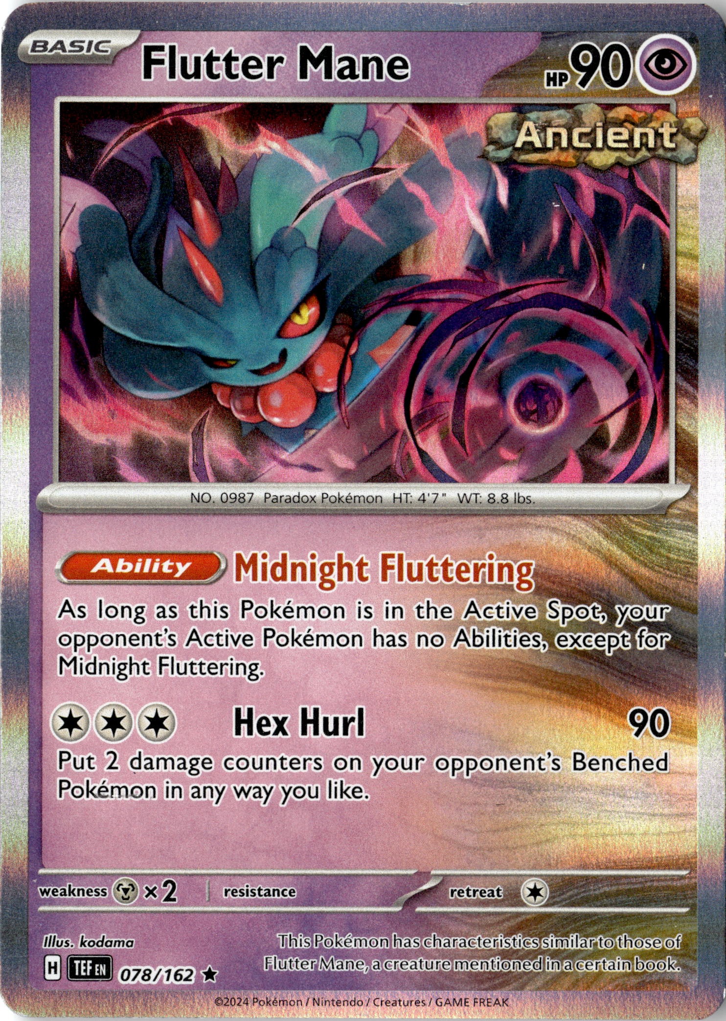 2024 Pokemon Tef En Flutter Mane graded slab