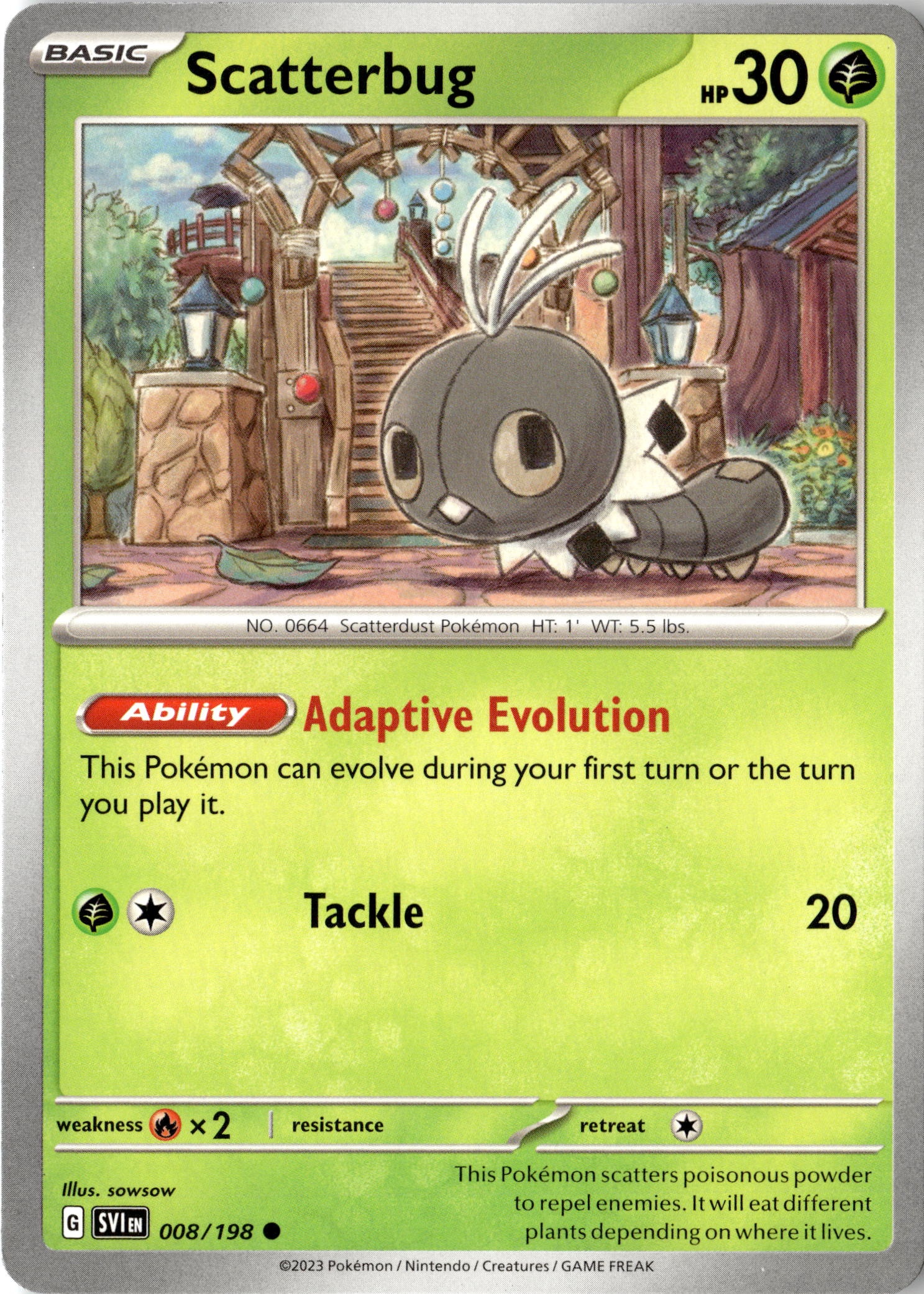 2023 Pokemon Sv1 En Scatterbug graded slab