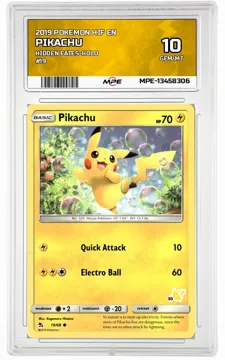 2019 POKEMON HIF EN HIDDEN FATES-HOLO #19 Pikachu MPE 10 GEM/MT — graded card up for auction