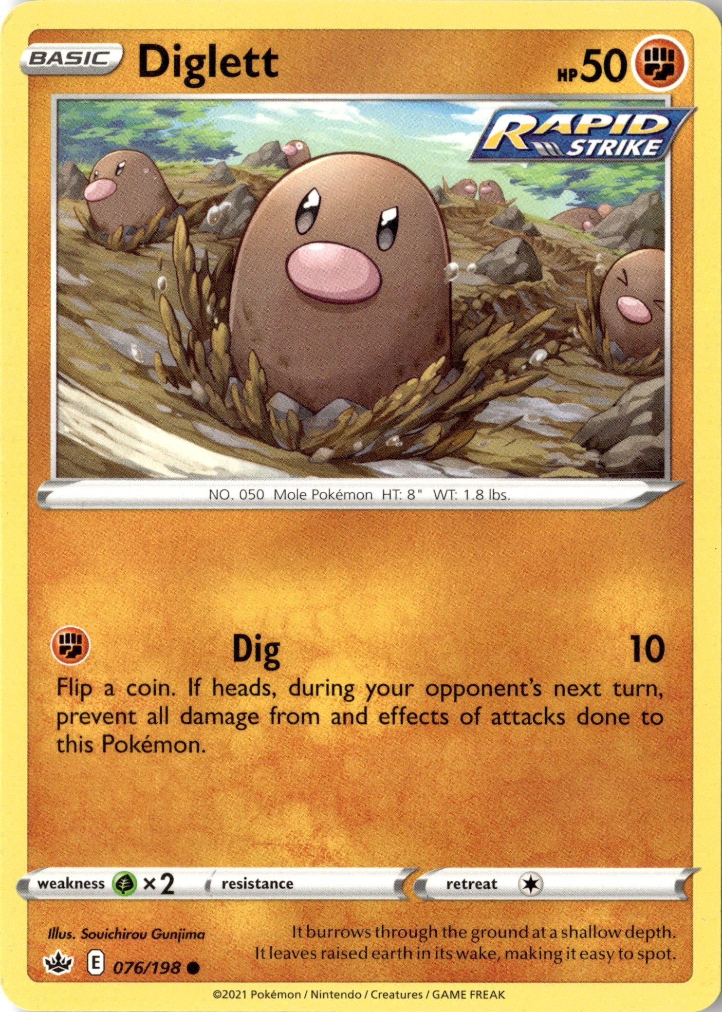 2021 Pokemon Cre En Diglett graded slab