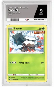2021 POKEMON CRE EN CHILLING REIGN #009 Snover MPE 9 MINT — graded card up for auction