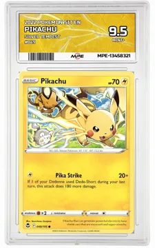 2022 POKEMON SIT EN SILVER TEMPEST #049 Pikachu MPE 9.5 MINT+ — graded card up for auction