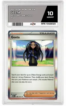 2023 POKEMON OBF EN OBSIDIAN FLAMES-HOLO #188 Geeta MPE 10 GEM/MT — graded card up for auction