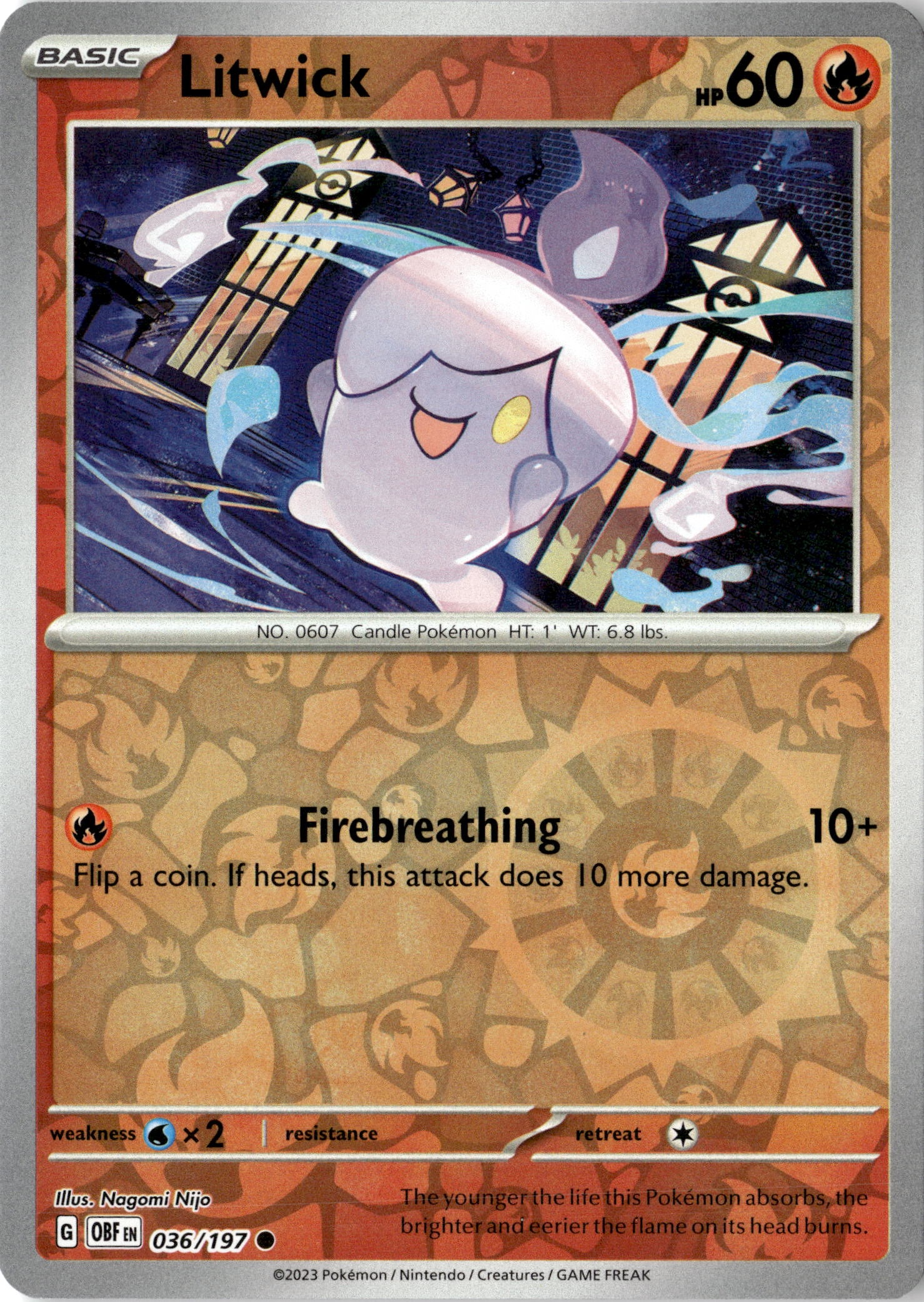 2023 Pokemon Obf En Litwick graded slab