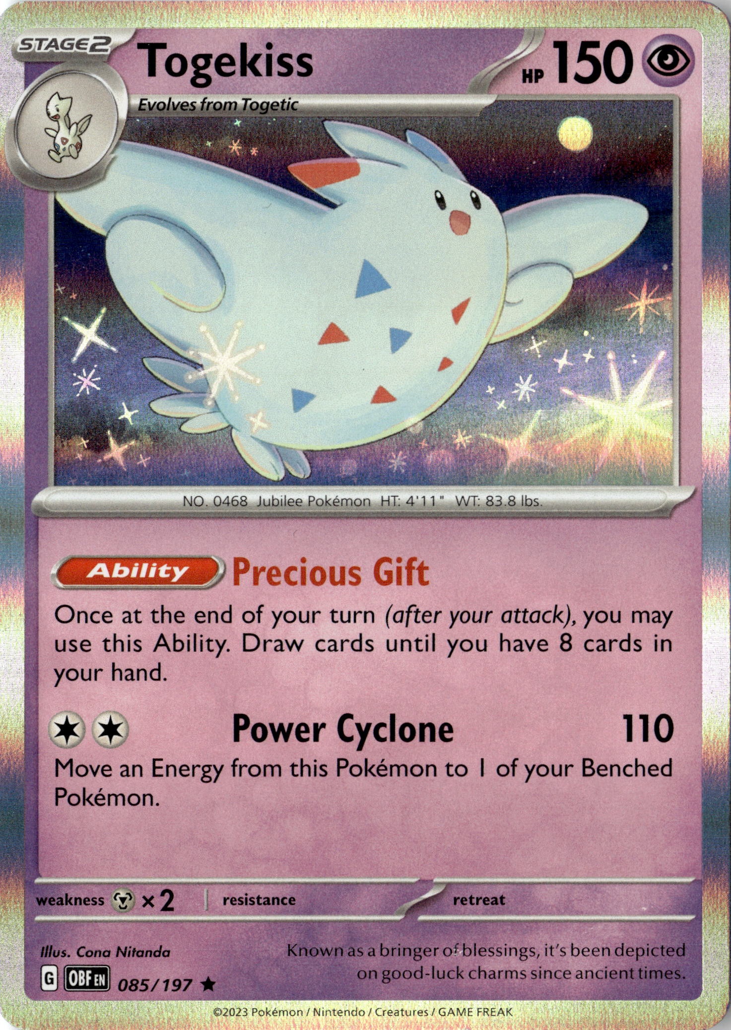 2023 Pokemon Obf En Togekiss graded slab