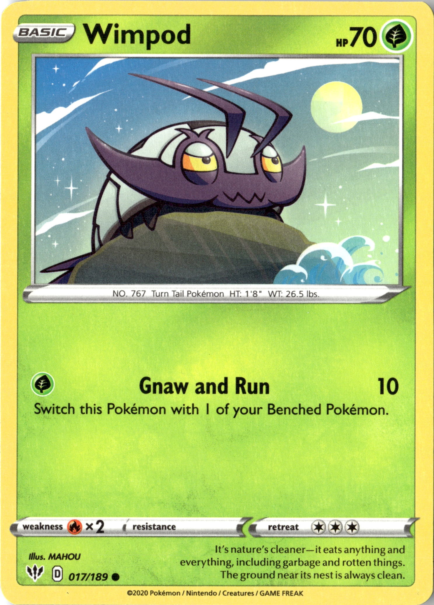 2020 Pokemon Daa En Wimpod graded slab