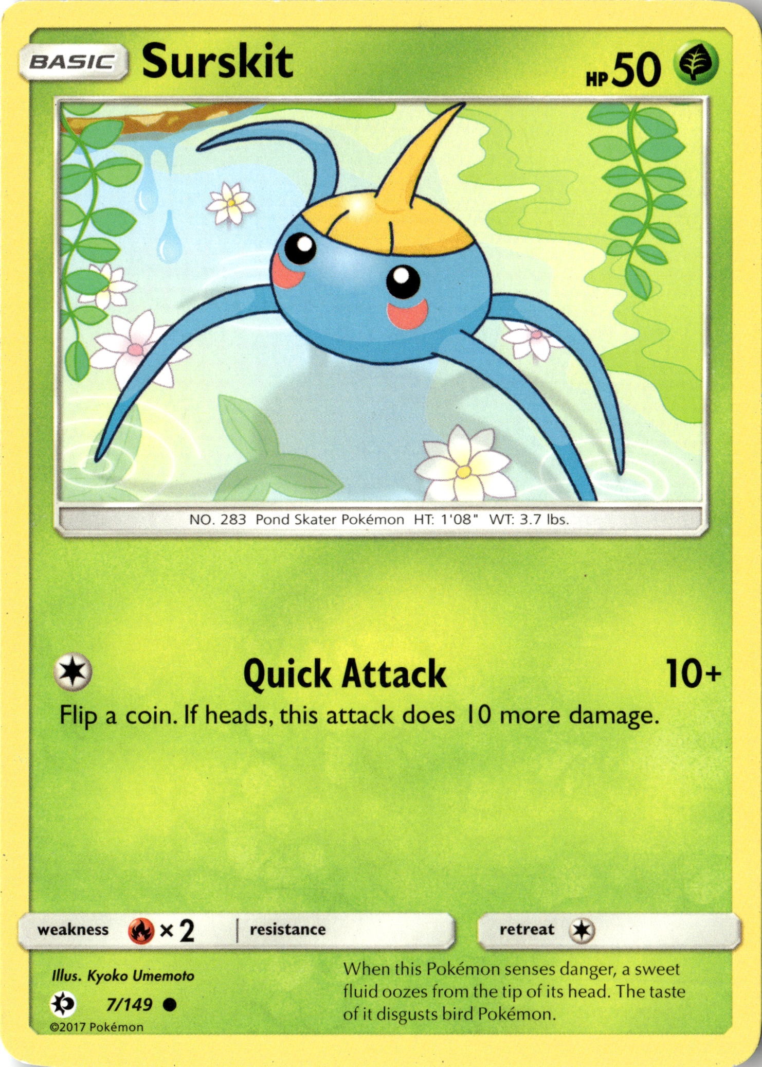 2017 Pokemon Sum En Surskit graded slab