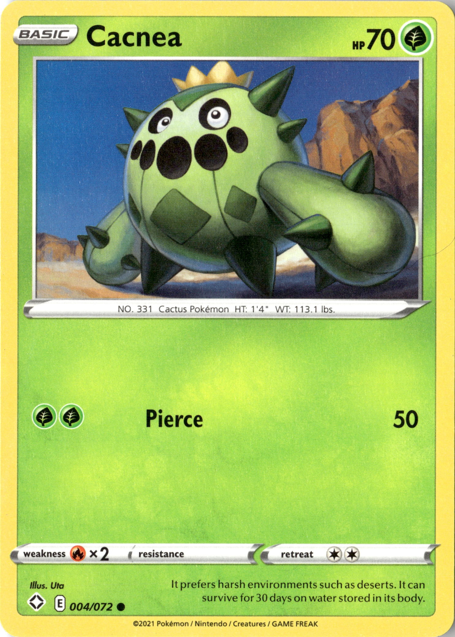 2021 Pokemon Shf En Cacnea graded slab