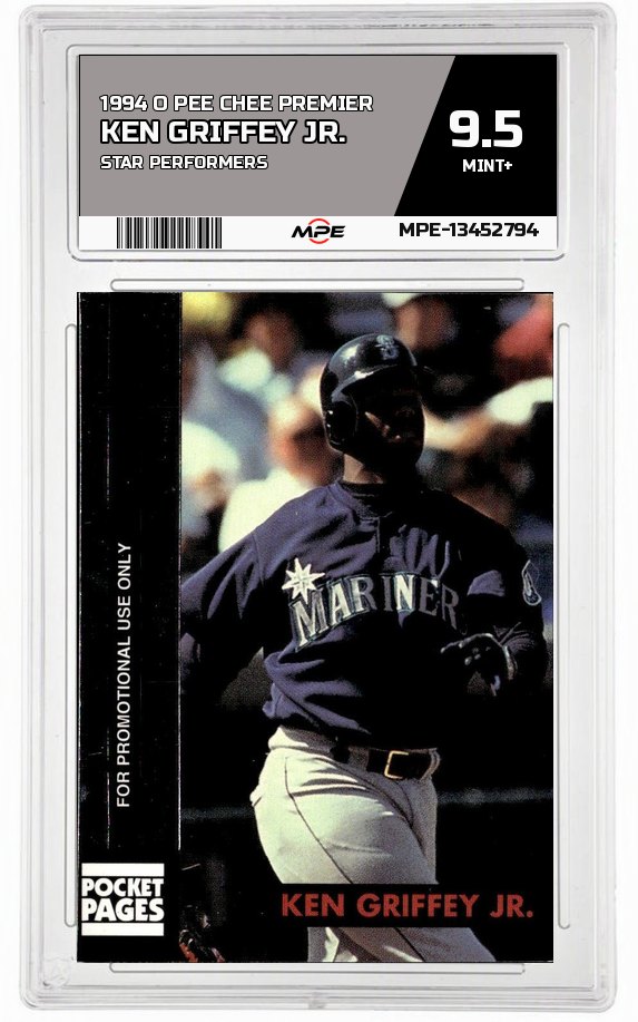 1994 O PEE CHEE PREMIER STAR PERFORMERS KEN GRIFFEY JR. MPE 9.5 MINT+ — graded card auctioned from the MPE vault