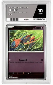 2026 POKEMON CRI EN Chaos Rising-REV HOLO #034 DEOXYS MPE 10 GEM/MT — graded card up for auction