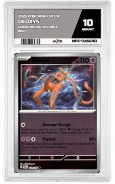 2026 POKEMON CRI EN Chaos Rising-REV HOLO #031 DEOXYS MPE 10 GEM/MT — graded card up for auction