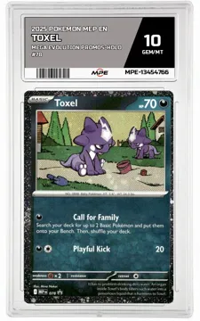 2025 POKEMON MEP EN Mega Evolution Promos-HOLO #78 TOXEL MPE 10 GEM/MT — graded card up for auction