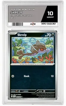2026 POKEMON CRI EN Chaos Rising-REV HOLO #058 SKRELP MPE 10 GEM/MT — graded card up for auction