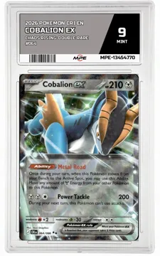 2026 POKEMON CRI EN Chaos Rising-DOUBLE RARE #064 COBALION EX MPE 9 MINT — graded card up for auction