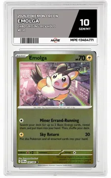 2026 POKEMON CRI EN Chaos Rising-REV HOLO #030 EMOLGA MPE 10 GEM/MT — graded card up for auction