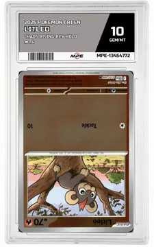 2026 POKEMON CRI EN Chaos Rising-REV HOLO #014 LITLEO MPE 10 GEM/MT — graded card up for auction