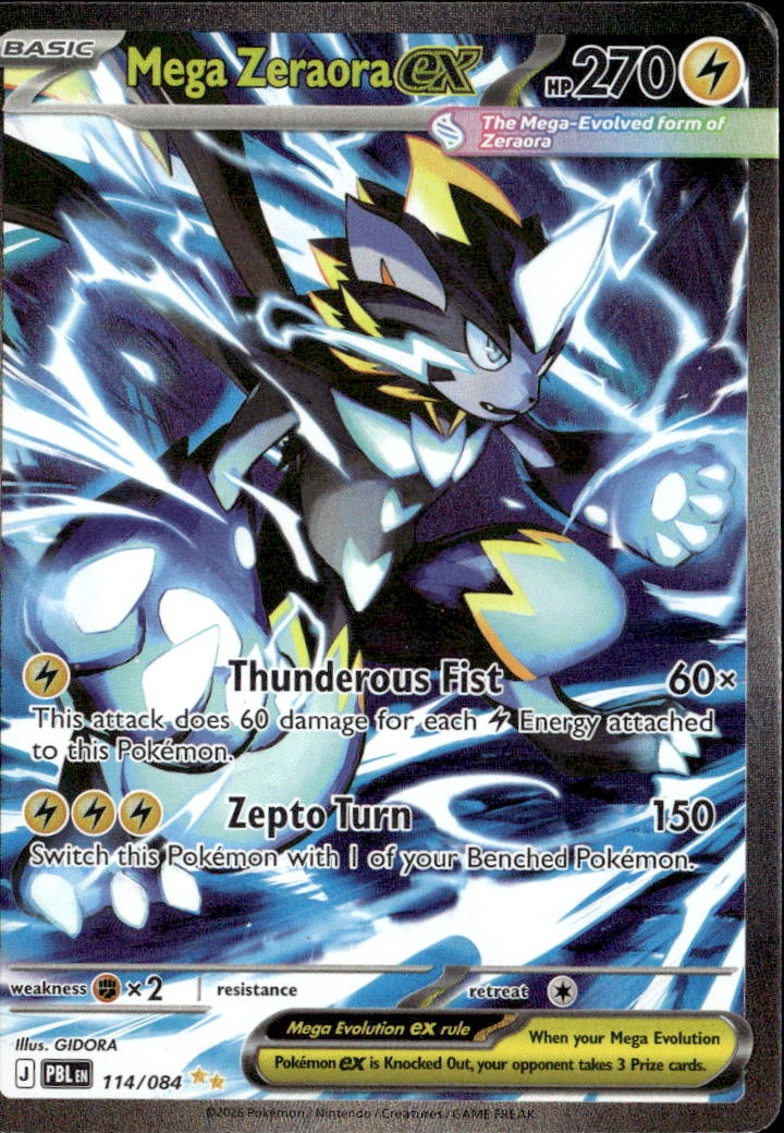 2026 Pokemon Pbl En Mega Zeraora Ex graded slab