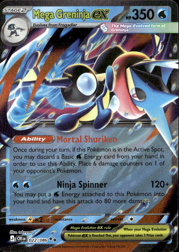 2026 Pokemon Cri En Mega Greninja Ex graded slab