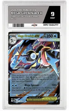 2026 POKEMON CRI EN Chaos Rising-Double Rare #022 MEGA GRENINJA EX MPE 9 MINT — graded card up for auction