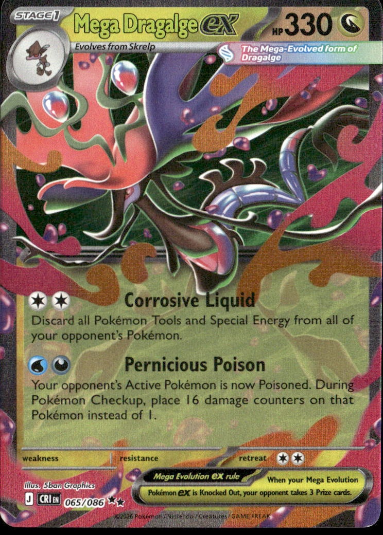 2026 Pokemon Cri En Mega Dragalge EX graded slab