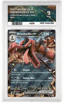 2026 POKEMON CRI EN Chaos Rising-Double rare #055 KROOKODILE EX MPE 9 MINT — graded card up for auction