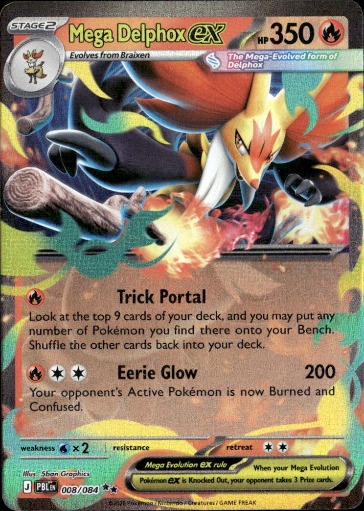 2026 Pokemon Pbl En Mega Delphox Ex graded slab