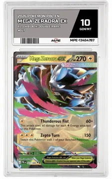 2026 POKEMON PBL EN Pitch Black-Double rare #027 MEGA ZERAORA EX MPE 10 GEM/MT — graded card up for auction