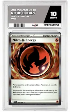 2026 POKEMON CRI EN Chaos Rising-HOLO #086 NITRO ENERGY MPE 10 GEM/MT — graded card up for auction