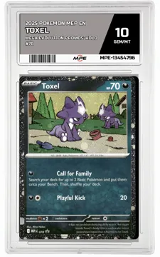 2025 POKEMON MEP EN Mega Evolution Promos-HOLO #78 TOXEL MPE 10 GEM/MT — graded card up for auction