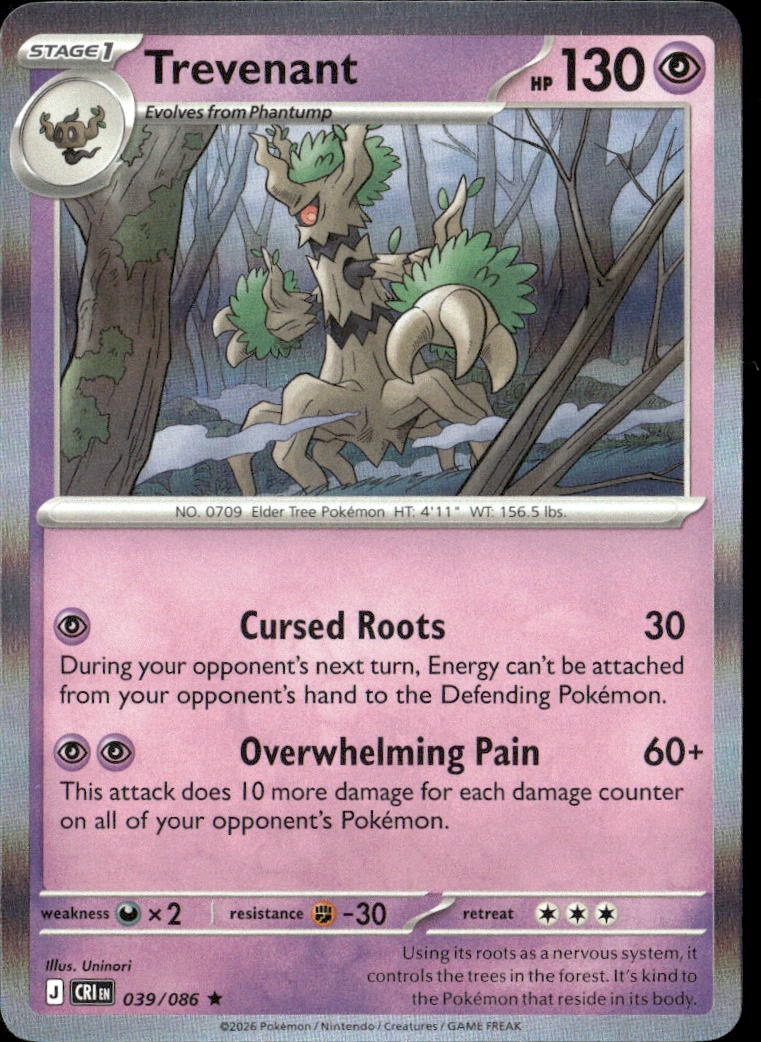 2026 Pokemon Cri En Trevenant graded slab
