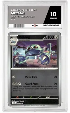 2026 POKEMON CRI EN Chaos Rising-REV HOLO #060 METANG MPE 10 GEM/MT — graded card up for auction