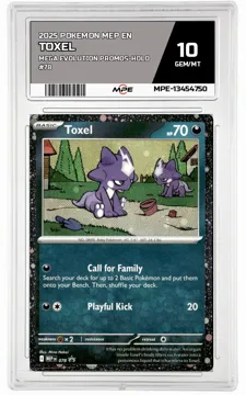 2025 POKEMON MEP EN Mega Evolution Promos-HOLO #78 TOXEL MPE 10 GEM/MT — graded card up for auction