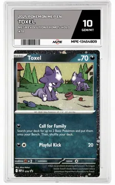 2025 POKEMON MEP EN Mega Evolution Promos-HOLO #78 TOXEL MPE 10 GEM/MT — graded card up for auction