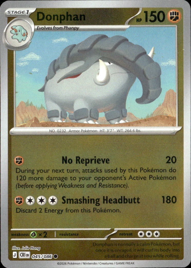 2026 Pokemon Cri En Donphan graded slab