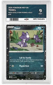 2025 POKEMON MEP EN Mega Evolution Promos-HOLO #78 TOXEL MPE 9 MINT — graded card up for auction