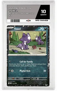 2025 POKEMON MEP EN Mega Evolution Promos-HOLO #78 TOXEL MPE 10 GEM/MT — graded card up for auction