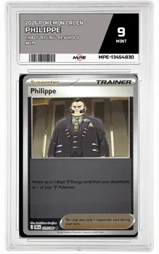 2026 POKEMON CRI EN Chaos Rising-REV HOLO #079 PHILIPPE MPE 9 MINT — graded card up for auction