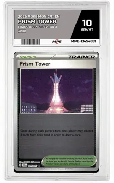 2026 POKEMON CRI EN Chaos Rising-REV HOLO #080 PRISM TOWER MPE 10 GEM/MT — graded card up for auction