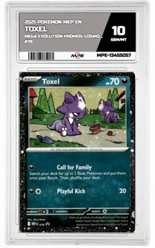 2025 POKEMON MEP EN Mega Evolution Promos-COSMOS HOLO #78 TOXEL MPE 10 GEM/MT — graded card up for auction