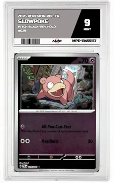 2026 POKEMON PBL EN Pitch Black-REV HOLO #029 SLOWPOKE MPE 9 MINT — graded card up for auction
