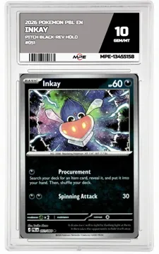 2026 POKEMON PBL EN Pitch Black-REV HOLO #051 INKAY MPE 10 GEM/MT — graded card up for auction
