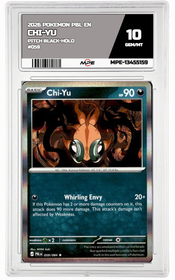 2026 POKEMON PBL EN Pitch Black-HOLO #059 CHI-YU MPE 10 GEM/MT — graded card auctioned from the MPE vault