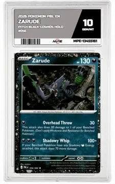 2026 POKEMON PBL EN Pitch Black-COSMOS HOLO #056 ZARUDE MPE 10 GEM/MT — graded card up for auction